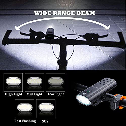 BenRich 3000 Lumens Étanche VTT Vélo De Montagne Lumière USB Rechargeable 4 Modes Cyclisme Phare Lampe Avant LED Lampe Puissant Fit Tout Vélo VTC - Image 6