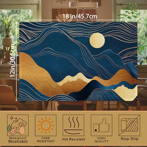 Zihonse ZHN-CDXF-0239 Mountains Sun Nature Scenery Placemats Set Of 6 thumb #1