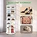 DIYYIDA 7-Tier 360° Rotating Shoe Rack Tower with Lockable Wheels & Elevated Boot Storage - Space-Saving Organizer for Entryway, Closet, Bedroom