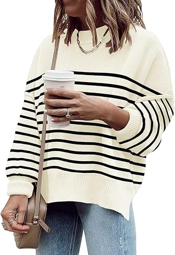 Image of Womens Oversized Sweaters Fall 2026 Fashion Clothes Colorblock Knit Tops