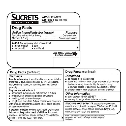 Sucrets Sore Throat & Cough Lozenges, Vapor Cherry Flavor, 18 Count (Pack Of 3) #TOP1