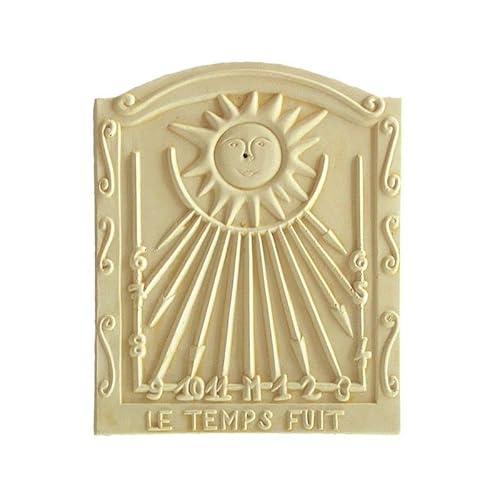 QEM Cadran Solaire Motif Le Temps Fuit Pierre Naturelle 33cmx40cm