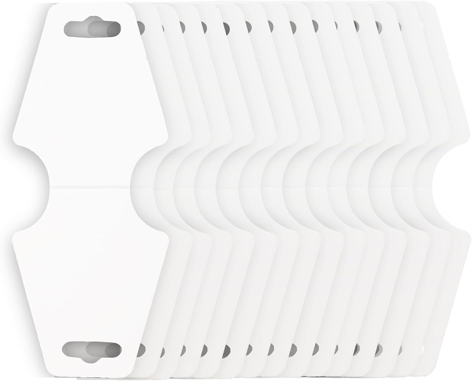 150PCS Bracelet Display Cards Self Adhesive Jewelry Packaging Blank Folded Paper Cards 12x5cm for Jewelry Hair Tie Storage Headband Small Labels Hair Roll Clip White