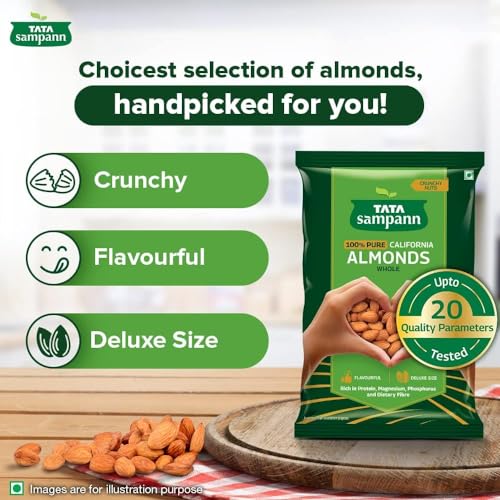 Tata Sampann Pure California Almonds, 1kg - Image 5