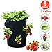 Produktbild Lytrek Erdbeere Pflanzsack,Pflanzen Taschemit Griffe aus Filzstoff Pflanze Grow Bag Pflanzengefäße für Tomaten,Blumen,Kartoffel,Schwarz (10Gallon)