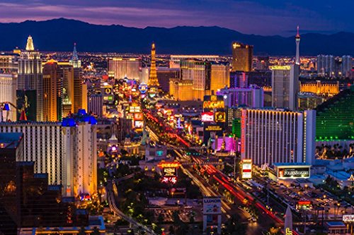 Laminated Las Vegas Strip At Twilight Photo Photograph Poster Dry Erase Wall Art 24x16