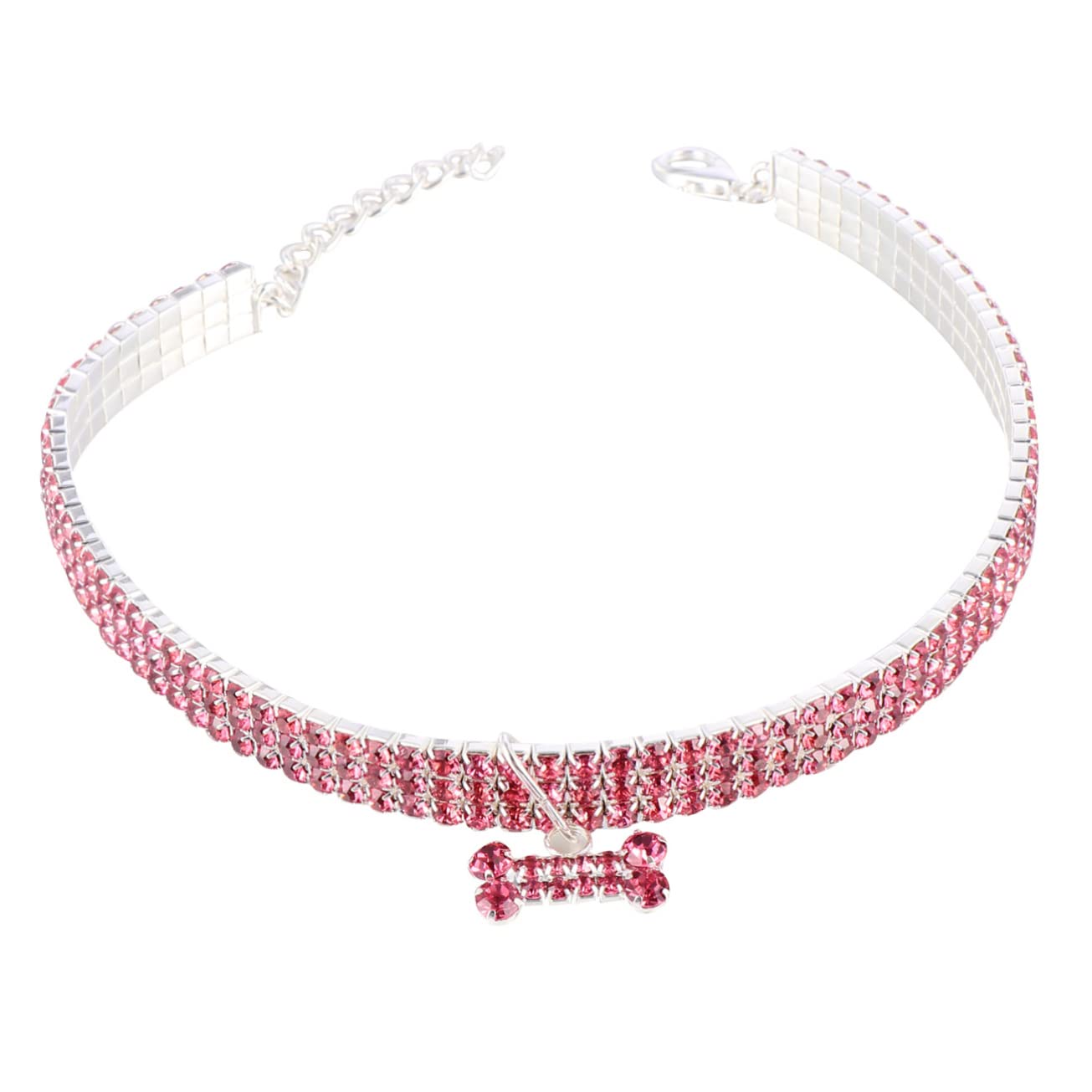 Collier élégant pour animaux de compagnie en strass brillant et boucle ajustable chic