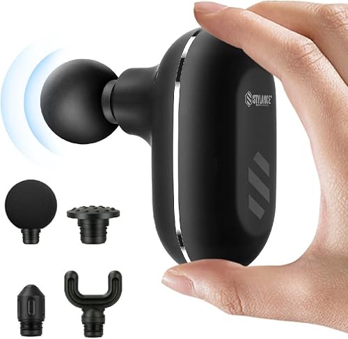 Miniatura 7 de Mini pistola de masaje, pistola masajeadora de tejido profundo, pistola masajeadora de músculos pequeños de percusión portátil, masajeador