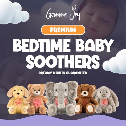 Gemma-Joy-Bedtime-Baby-Soothers-for-Sleep-Cry-Activated-Heartbeat-Stuffed-Animal-for-Baby-Newborn-Calming-Light-Lullaby-Music-White-Noise-Shush-and-Mothers-Heartbeat-Elephant-Rechargeable Gemma Joy Bedtime Baby Soothers for Sleep Cry Activated Heartbeat Stuffed Animal for Baby Newborn Calming Light Lullaby Music White Noise Shush and Mothers Heartbeat Elephant Rechargeable