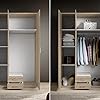 KARL, Elegante armadio a 3 ante molto capiente, versatile in effetto rovere Sonoma con anta a specchio, 120 x 195 x 55 cm #5