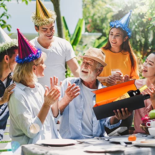 Ryddoy 5 Pack Wine Gift Box, 12.8X3.7X3.7 Inches Orange Wine Bottle Boxes With Handle For Liquor And Champagne Magnetic Closure Collapsible Gift Box For Party, Wedding, Gift Wrap, Storage #TOP5