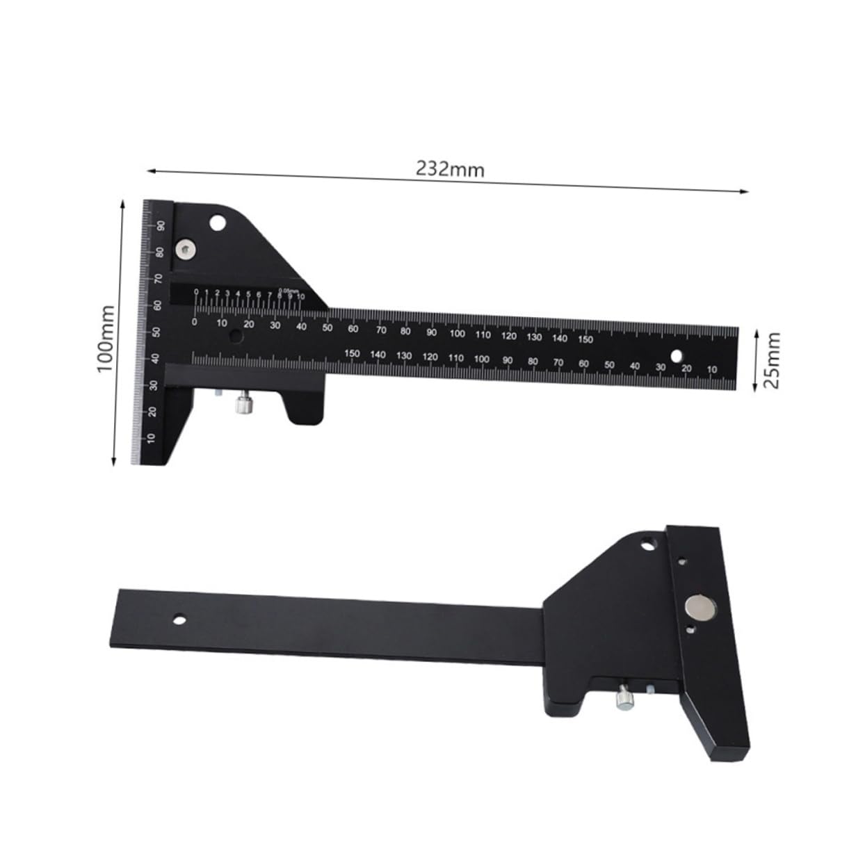 Uonlytech Righello Alluminio Leggero Per Marcatura e Misurazione Strumento Multifunzionale Per Lavori Di Falegnameria Con Design Magnetico e Alta Adattabilità