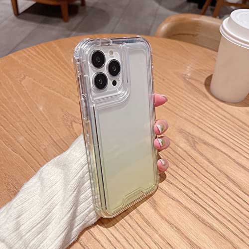 Coque iPhone 12 Pro antichoc transparente dégradé jaune 3 en 1