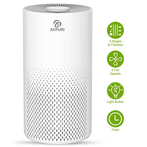 ACPURI Hepa Air Purifier,Three-Stage Filtration System with True HEPA Filter for Office Small