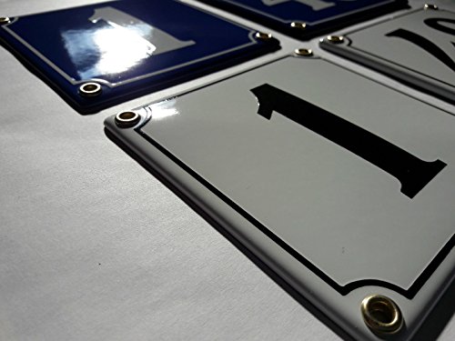 Ovales Emaille Hausnummernschild - Handgefertigt In Weiß-Schwarz