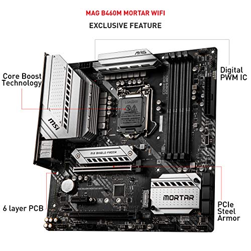 Build My PC, PC Builder, MSI MAG B460M Mortar WiFi