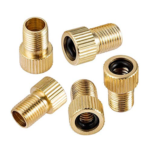 MFJUNS 5 Pcs Presta Valve Adaptors, 10 Pcs Bike Tire Caps, Bike Valve Stem Adapter for Mountain Bikes, Cars, Bike Accessories