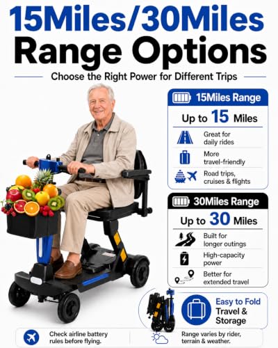 Image of Lightweight Folding Mobility Scooter for Adults & Seniors