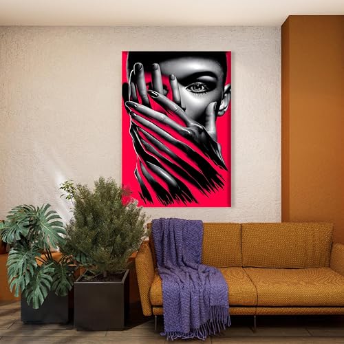Tableau abstrait moderne grand format pour habiller mur blanc