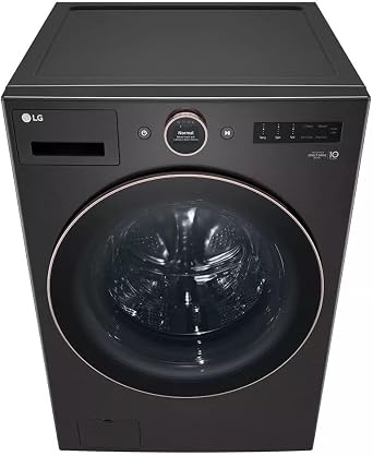 5.0 cu. ft. Stackable Smart Front Load Washer in Black Steel with AI Digital Dial, Steam and TurboWash360
