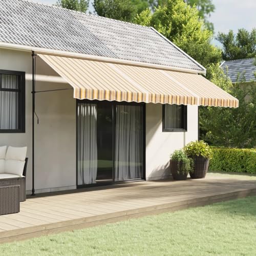 Massbinet Gelenkarmmarkise Sonnenschirm Markise mit Handkurbel Markisenbespannung Mehrfarbig...