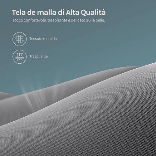 Sedia Gaming, Ampia Sedia da Ufficio Ergonomica Imbottita con Cuscino a Molla, Alta Capacità di Carico, Poltrona per Computer con Schienale Alto e Poggiapiedi, Tessuto a rete, Grigio, GS11gr - Sedia gaming - Immagine 4