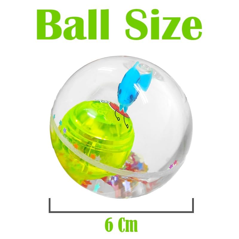 Image of LED Flashing Bouncing Ball for Kids, Fun Toy for Toddlers and Kids, Transparent Water Filled Rubber, Pack of 3