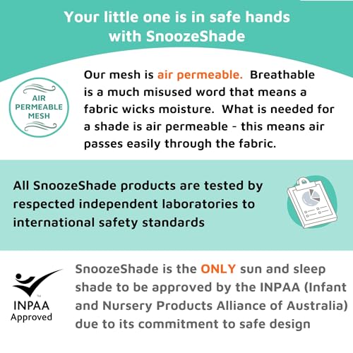 SnoozeShade Plus Extra Pram and Stroller Sun Shade Cover Blocks 99% UV UPF50+ Baby Sleep Aid and Breathable Blackout Canopy for Pushchairs Buggies and Travel Strollers - Image 8