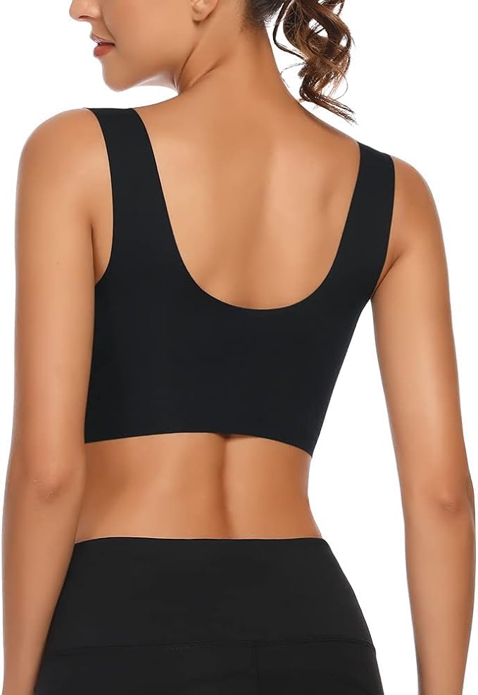 Image of Women Nylon Lightly Padded Full Coverage Slip On Pushup Yoga Bralette Sports Everyday Bra