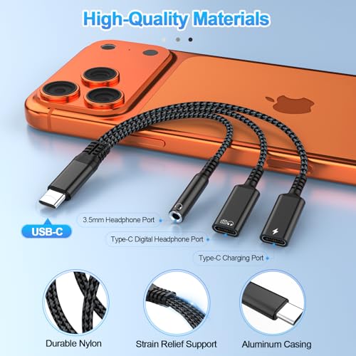 Répartiteur audio type C charge rapide pour iPhone 16 Pro Max et iPad Pro - 6
