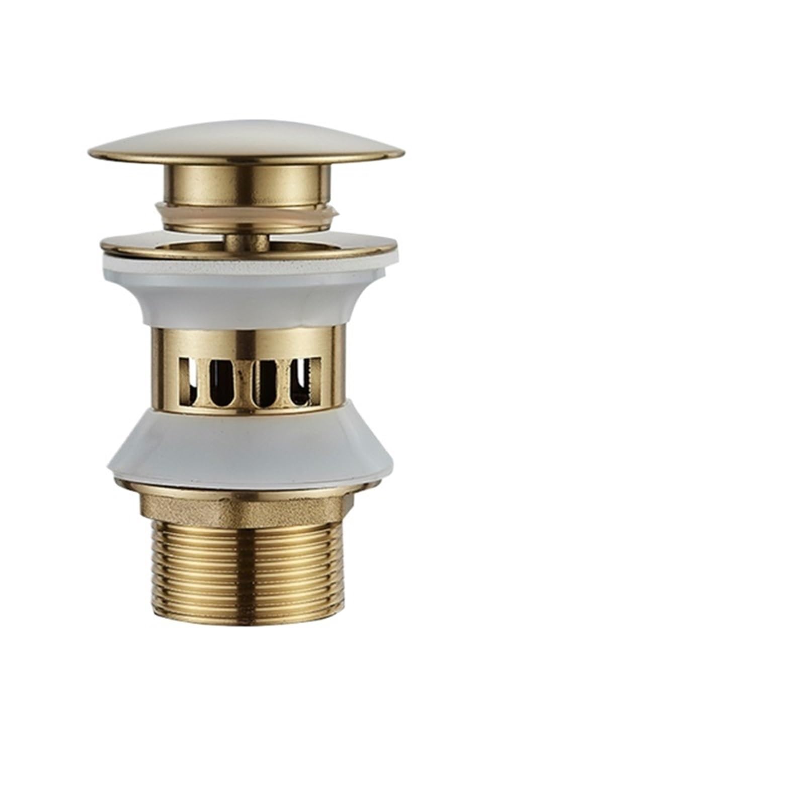 Tappo Lavandino Bagno Pulsante di scarico pop-up Lavandino del bagno Scolapiatti Sifone Tappo di scarico Rubinetto for lavabo Accessorio Tubo for lavabo Nero cromato(Brushed Gold C)