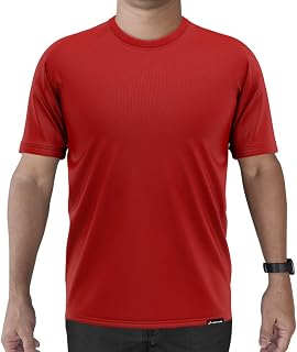 Camiseta Manga Curta Adstore Vermelho Masculina Térmica UV Segunda Pele Compressão