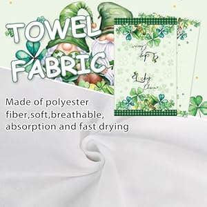 St Patricks Day Kitchen Towels 2 Pack Green Shamrock Absorbent Hand Towels 157 x 236 Inch Funny Gnomes Dish Towels for Kitchen Decor Housewarming Gifts