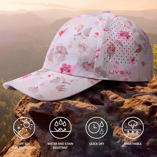 Image of UPF 50+ Performance Water Resistant Baseball Cap Lightweight Breathable Hat Golf Running Boat Hiking for Men Women