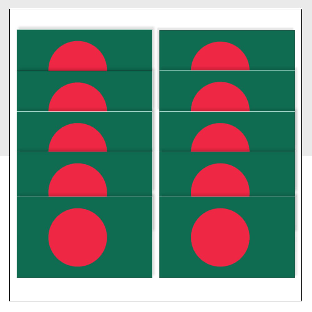 Packwith Bangladesh Flag Laptop Sticker Pack Of 10 (25 X 15Mm) Waterproof Bd Flag Labels For Helmet Ipad Fridge Packwith® #P1012