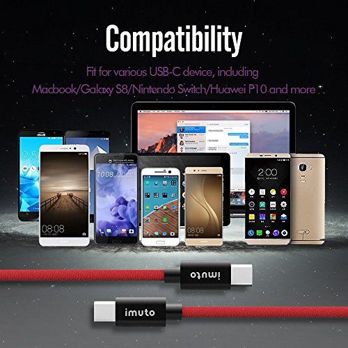 Imuto 60W 3A Usb Type C Cable, Pd Qc 3.3Ft Usb-C To Usb C Data Charging Cable, Braided Core Fast Charger Compatible With Samsung Galaxy Note 10, Google Pixel, Huawei Matebook, Macbook/Pro And More #TOP4