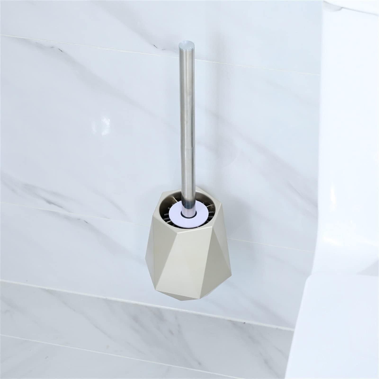 Scopino per WC con setole in silicone – Spazzola igienica per pulizia profonda con supporto a parete o a pavimento per bagno