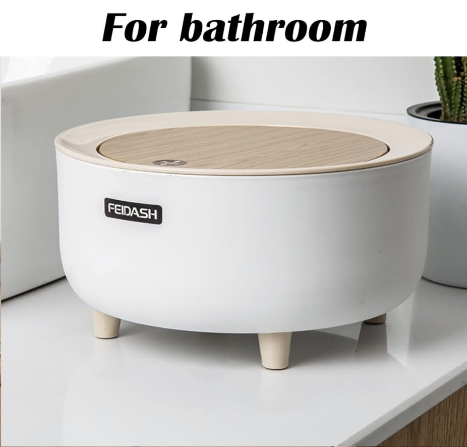 Miniatura 3 de Faubourg - Mini bote de basura de escritorio, organizador de mostrador de baño con tapa abierta, soporte para aperitivos de cocina, plástico, para