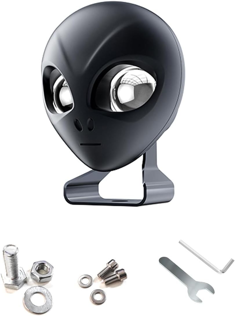 1PCS Alien-Style Motorcycle Auxiliary Lights, Motorcycle Healights Driving Light with High/Low Beam Mode, 30W DC12V-90V, ATV Led Lights, Led Spot Light for Truck ATV UTV Dirtbike Ebike