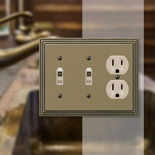 Vista 107 de Amerelle Steps - Placa de pared de metal fundido dúplex individual en níquel satinado