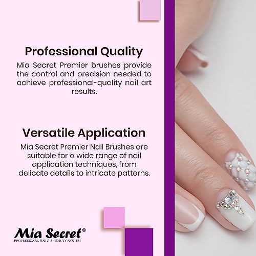 Mia Secret Premier Nail Brushes 100% Kolinsky Hair Made In Usa Prenium Nail Art Brushes (Pink, 8 Or) #TOP6