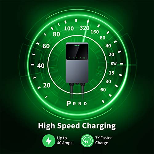 Autel Maxicharger Home Electric Vehicle (Ev) Charger, Up To 40 Amp, 240V, Level 2 Wifi And Bluetooth Enabled Evse, Nema 14-50 Plug, Indoor/Outdoor, 25-Foot Cable With Separate Holster, Dark Gray #TOP1