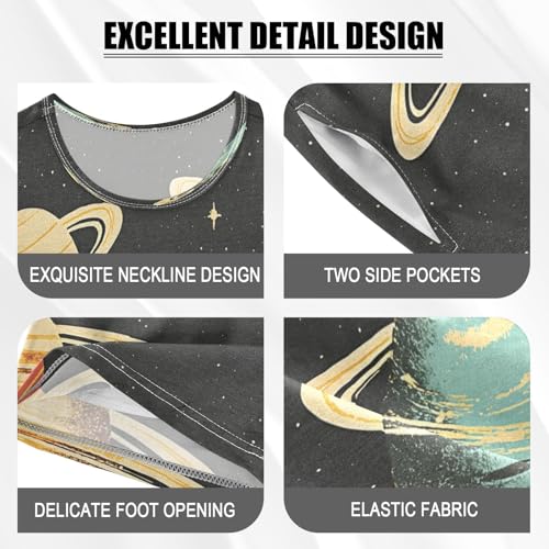 senya Short Sleeve Pajamas Sets Summer Cotton Sleepwear Space Planet4