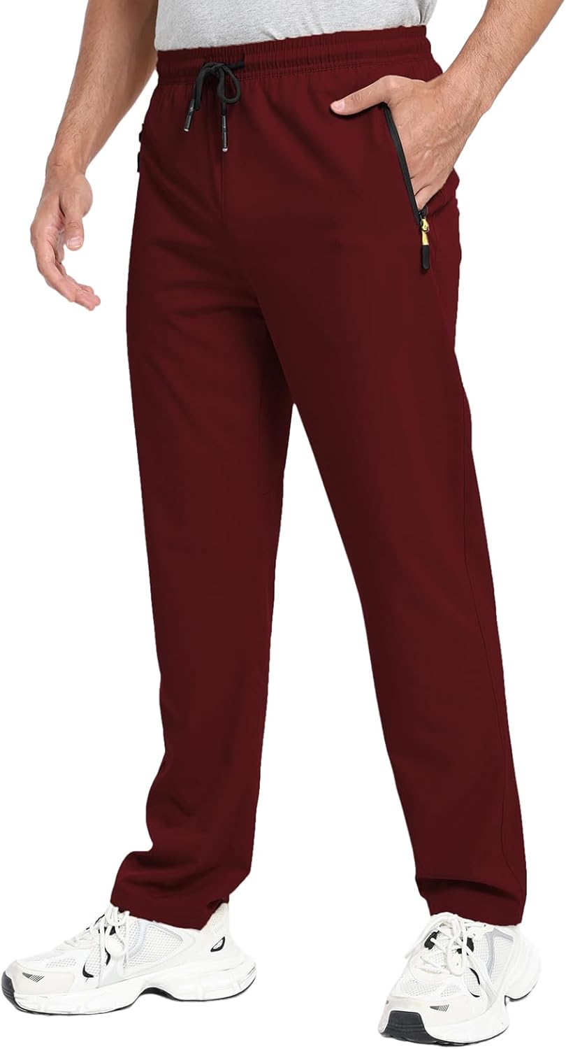 Men's Lightweight Hiking Pants Elastic Waist Water Resistant Quick-Dry Sweatpants for Running Traveling Outdoor Work