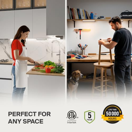 Image of ASD 20 Pack LED Under Cabinet Lighting, 12 inch 5W 325 LM, Dimmable Hardwired Under Cabinet Lights for Kitchen, 3000K /4000K /5000K, Under Counter Light Fixtures, ETL, Bronze, Bullnose Design