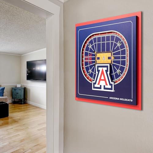 Image of YouTheFan Officially-licensed NCAA Stadium Series 3D Wall Art - multi-layer team stadium replica, detailed sports fan gift, indoor decor
