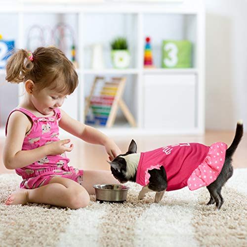 2 Pieces Dog Dresses For Small Dogs Cute Girl Female Dog Dress Mommy Puppy Shirt Skirt Doggie Dresses Pet Summer Clothes Apparel For Dogs And Cats (Love And Angel,Medium) #TOP4