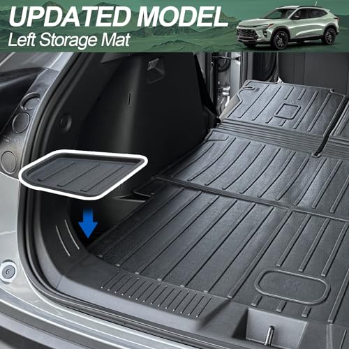 Image of Floor Mats for 2024-2026 Chevy Trax /Buick Envista, All Weather TPE Cargo Mat with 3rd Seat Back Cover and Left Storage Mat for Chevy Trax Accessories Door Sill Guards