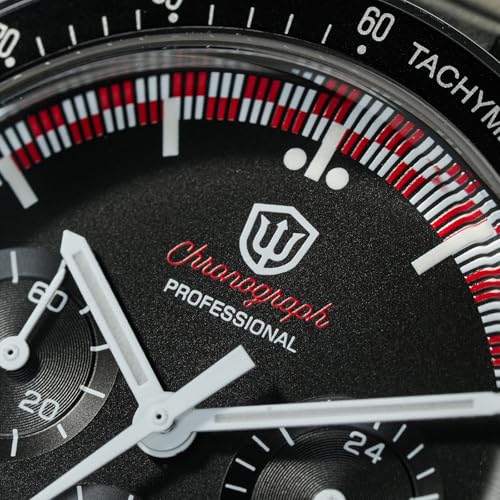 Image of watchdives WD1863 Men Chronograph Watch Japan VK63 Quartz Sports Watches 40mm Bubble Sapphire Crystal Wristwatch 100M Dive Watch