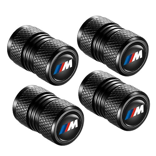Image of Tire Valve Stem Caps, Compatible with BMW M Series Stem Cap Universal Car Air Cover Car Accessories for Cars, SUV, Truck, Motorcycles 4pcs (Black)